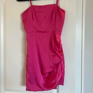 Pink Satin Mini Dress